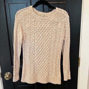 L.L. Bean Women's Cable Knit Sweater - Light peachie pink
